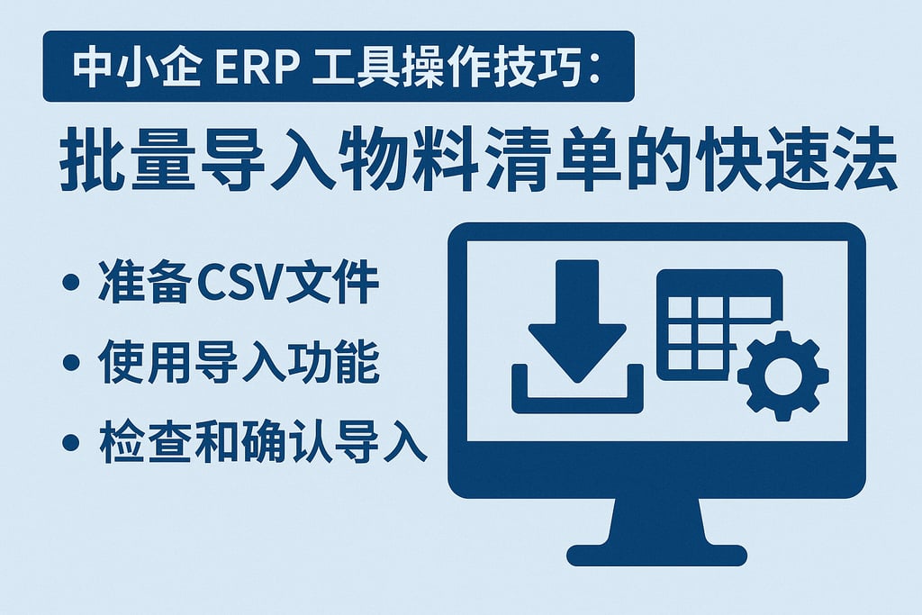 中小企 ERP 工具操作技巧：批量导入物料清单的快捷方法